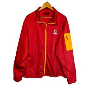 Dunbrooke KC Chiefs Full Zip Mock Neck Athletic Track Jacket Embroidered Logos L